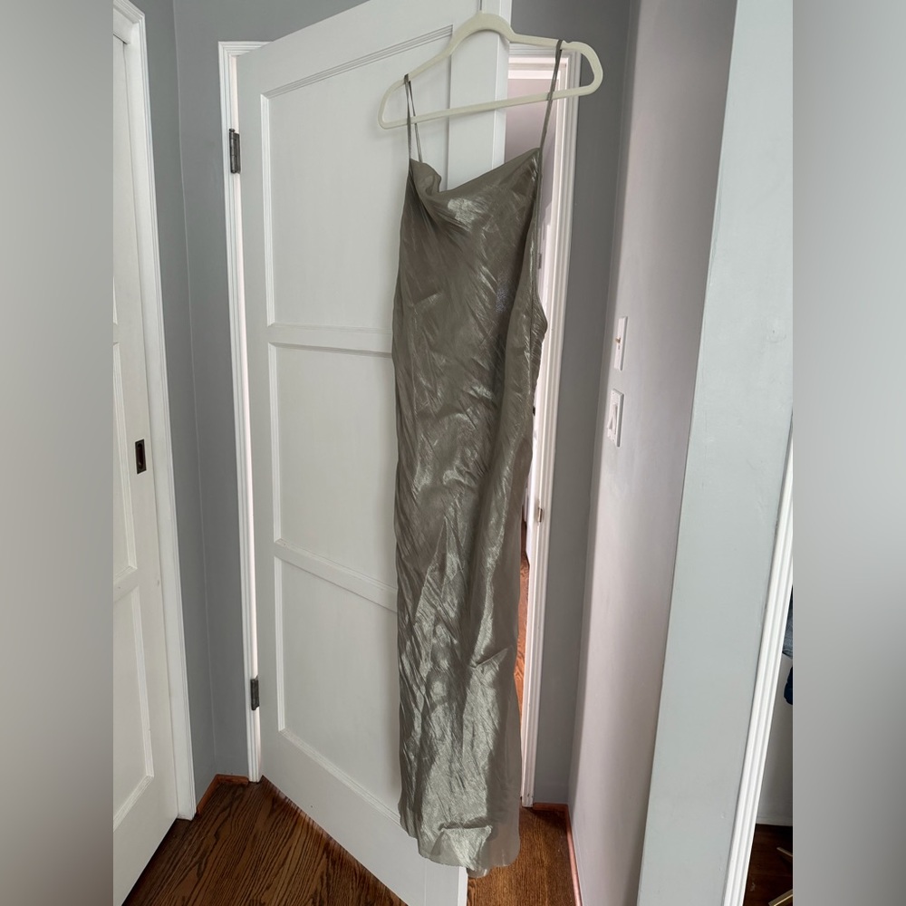 NEW with tags bec and bridge fleur maxi dress iridescent silver